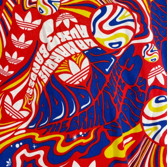 Adidas The Brand With The 3 Stripes Graphic T-Shirt Multicoloured Men’s Size Lar - Picture 8 of 15